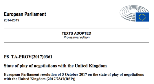 European Parliament resolution(171003)